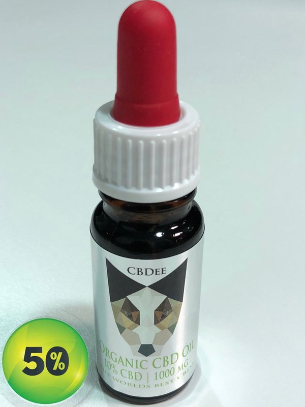 Zertifiziertes Bio CBD Öl 5% 500 mg 10 ml Hanföl certified organic full spectrum Cannabis hemp oil